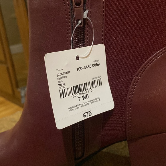 Burgundy Red Heel Ankle Boots - Picture 5 of 6